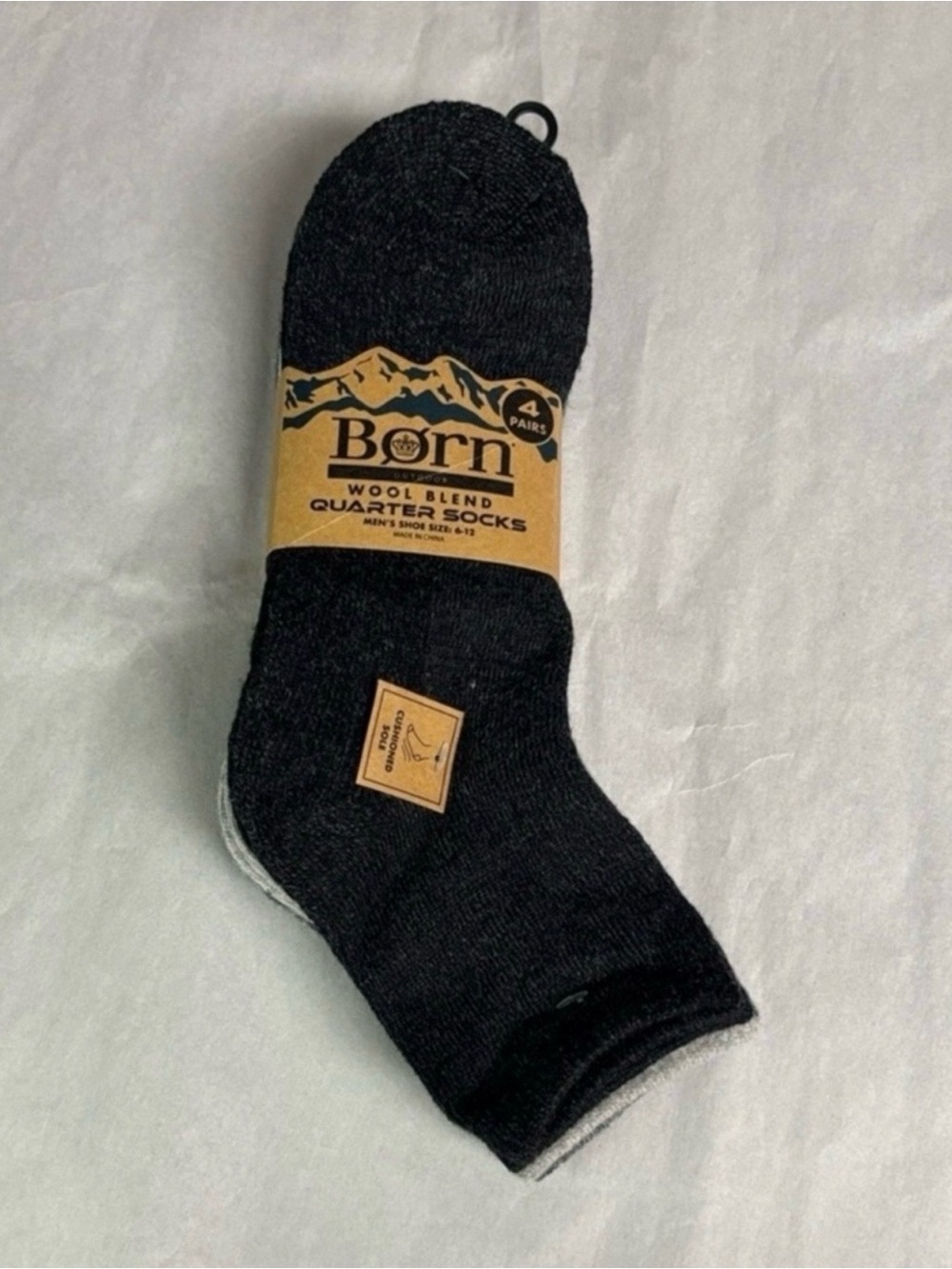 New Born Socks 4 Pair Men’s Wool Blend Quarter Socks Cushioned Casual Activewear